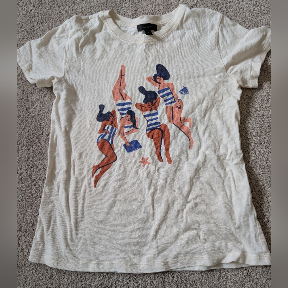 J Crew Fitted Graphic Tee Sunbathers